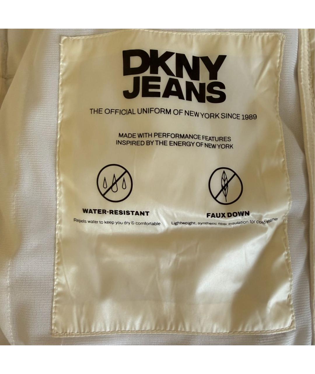 DKNY Бежевая полиэстеровая куртка, фото 3