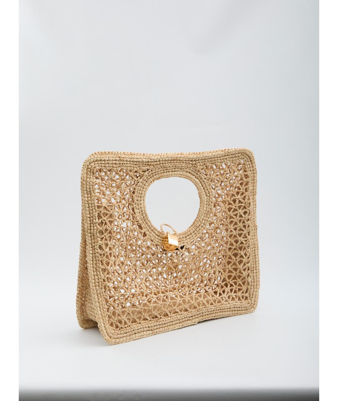 JACQUEMUS Бежевая пелетеная сумка через плечо, фото 2