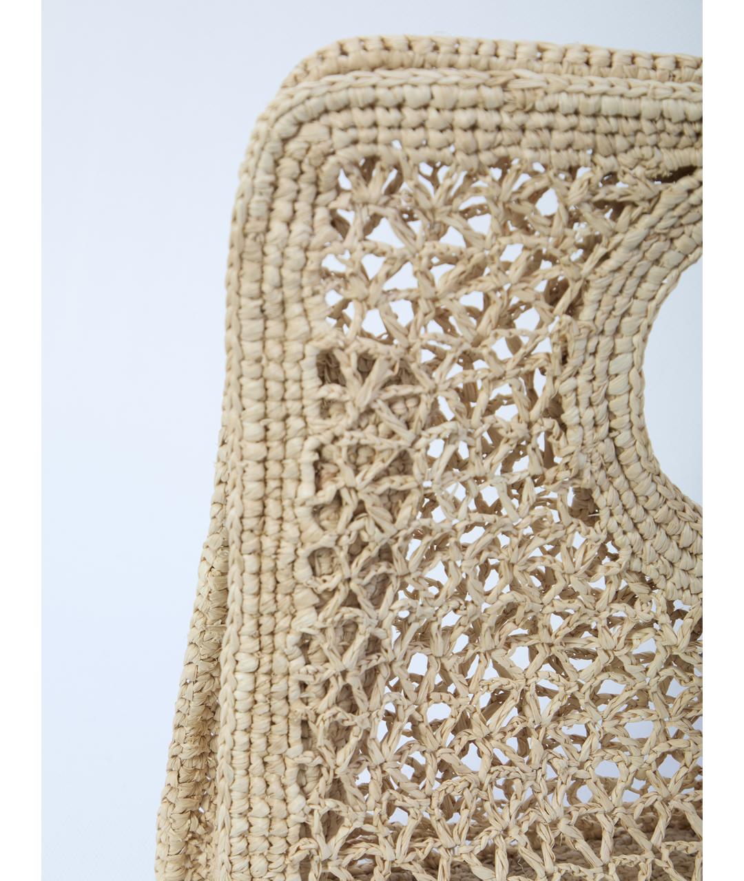 JACQUEMUS Бежевая пелетеная сумка через плечо, фото 4