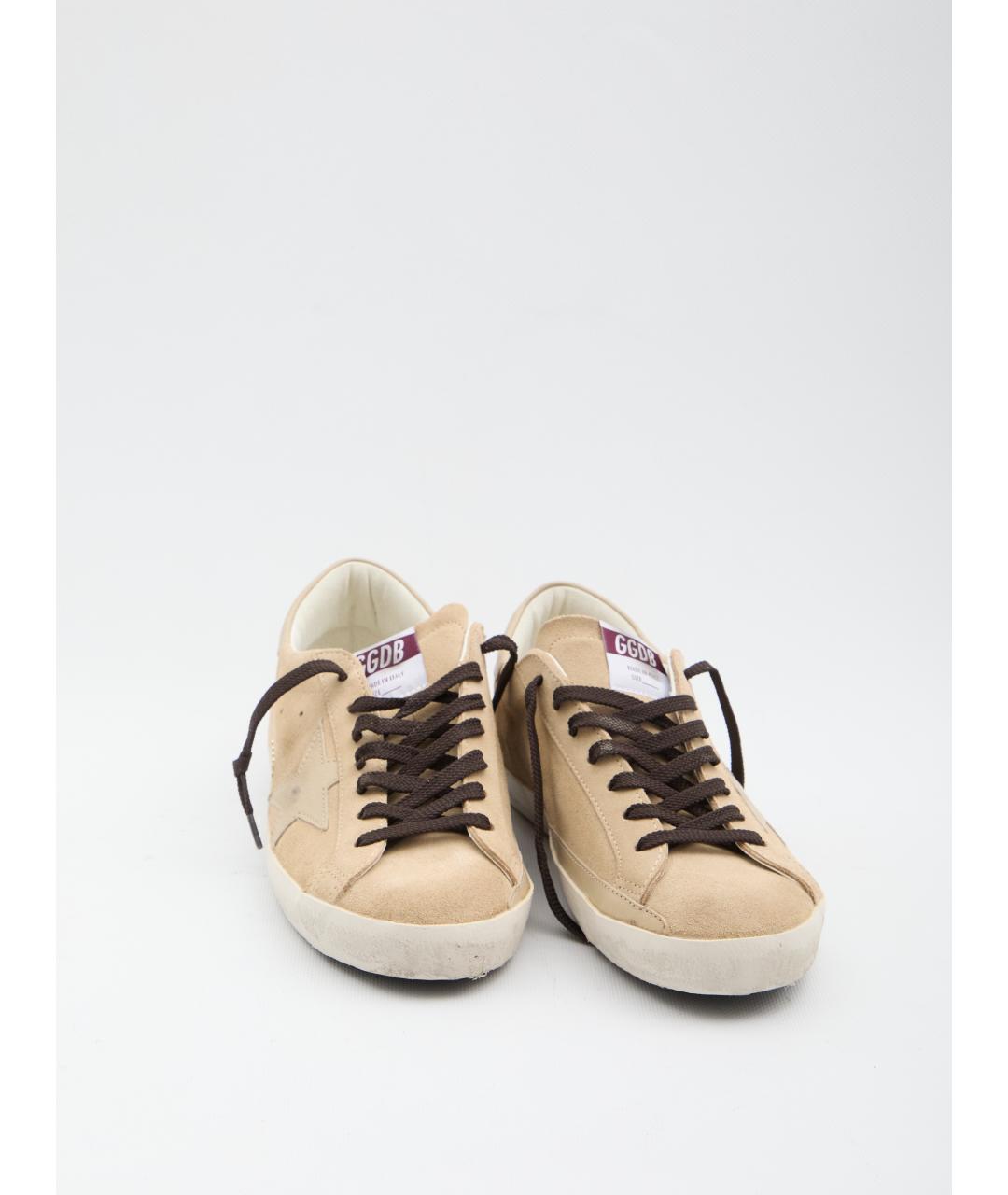 GOLDEN GOOSE DELUXE BRAND Бежевые замшевые низкие кроссовки / кеды, фото 5