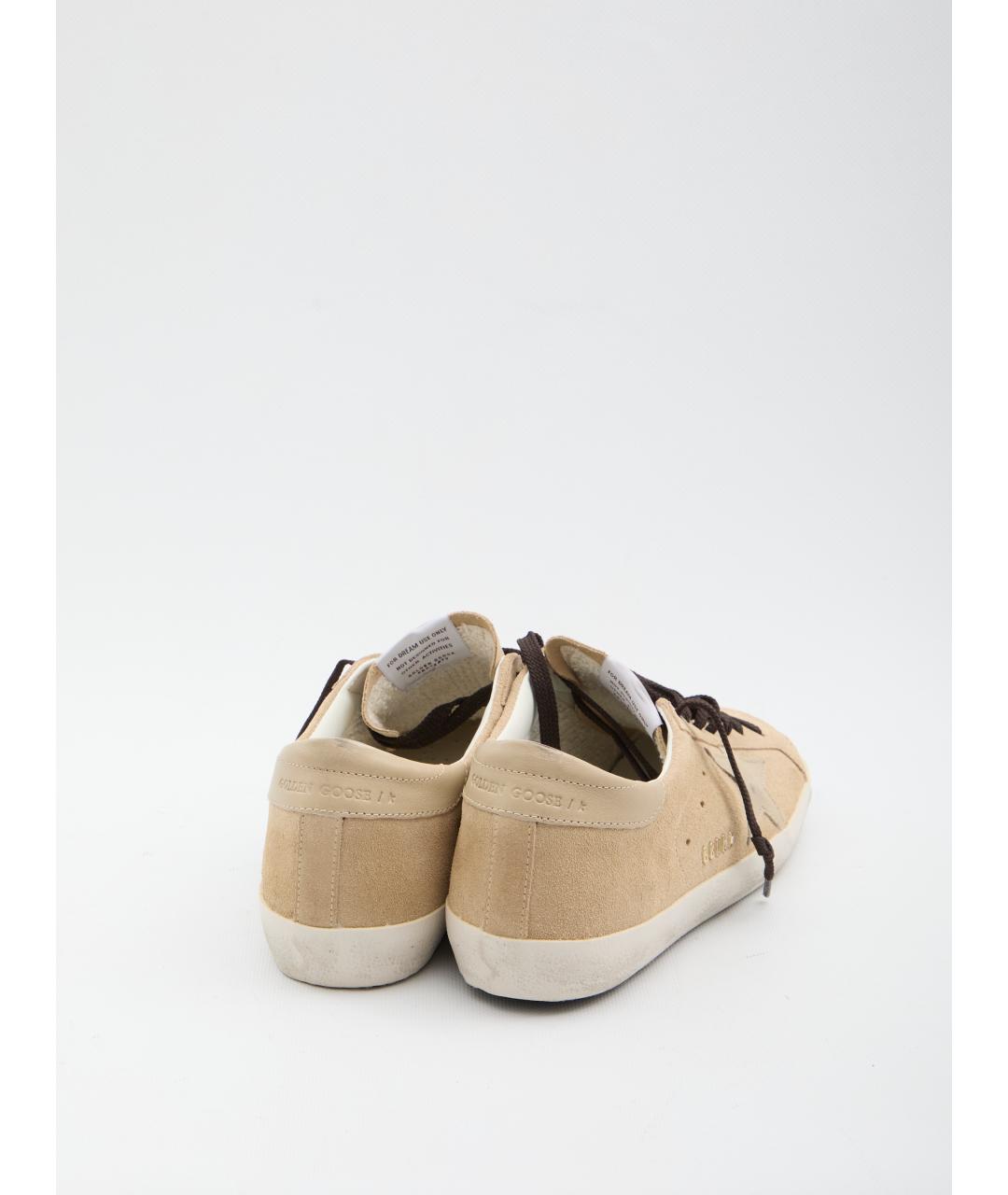 GOLDEN GOOSE DELUXE BRAND Бежевые замшевые низкие кроссовки / кеды, фото 3