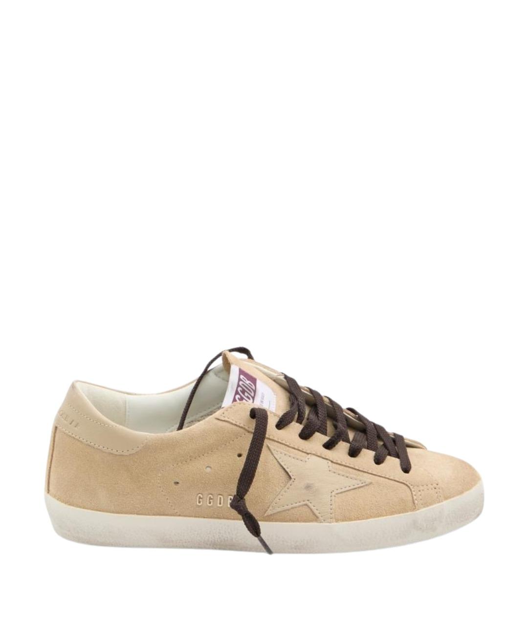 GOLDEN GOOSE DELUXE BRAND Бежевые замшевые низкие кроссовки / кеды, фото 1