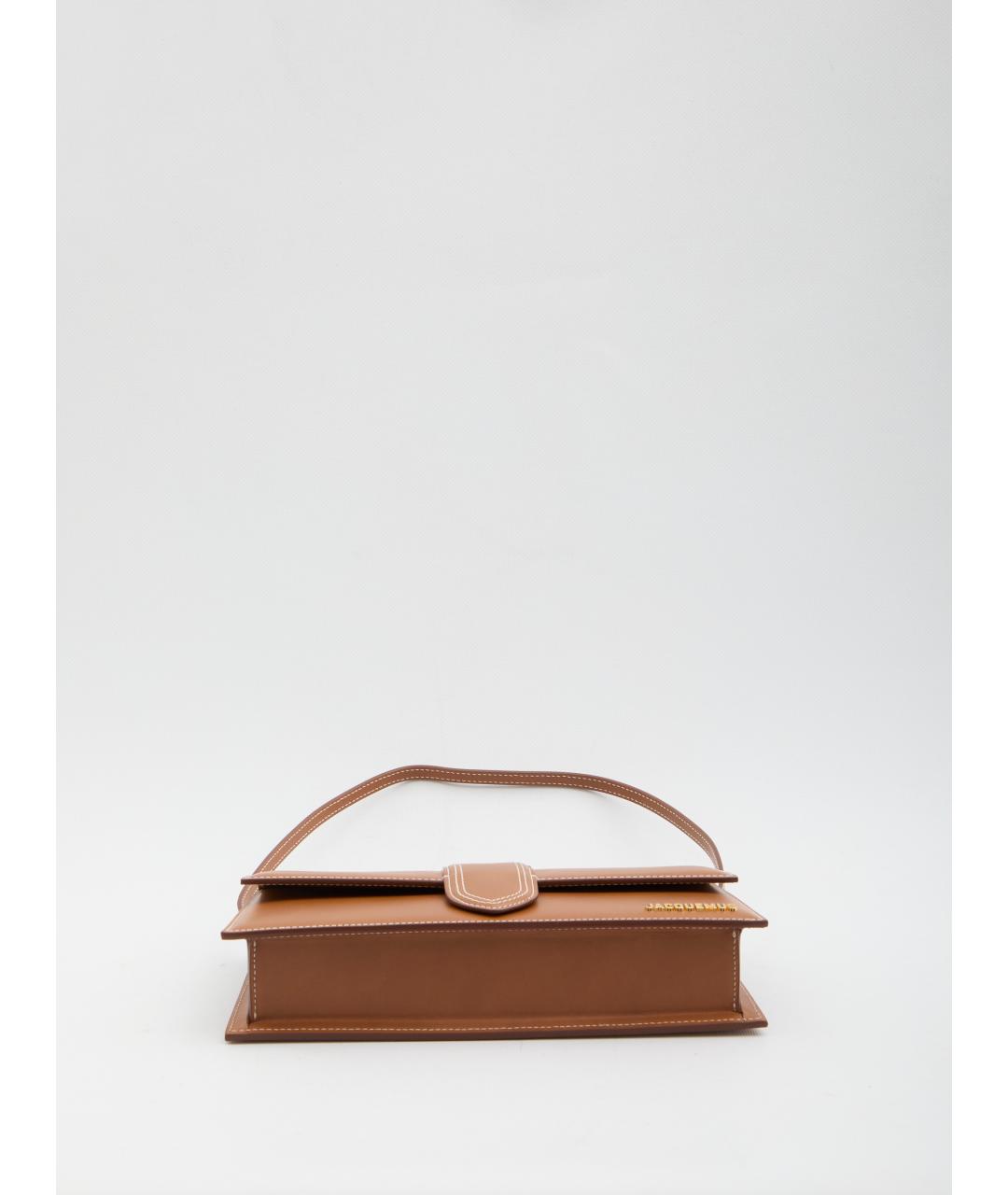 JACQUEMUS Коричневая кожаная сумка через плечо, фото 3