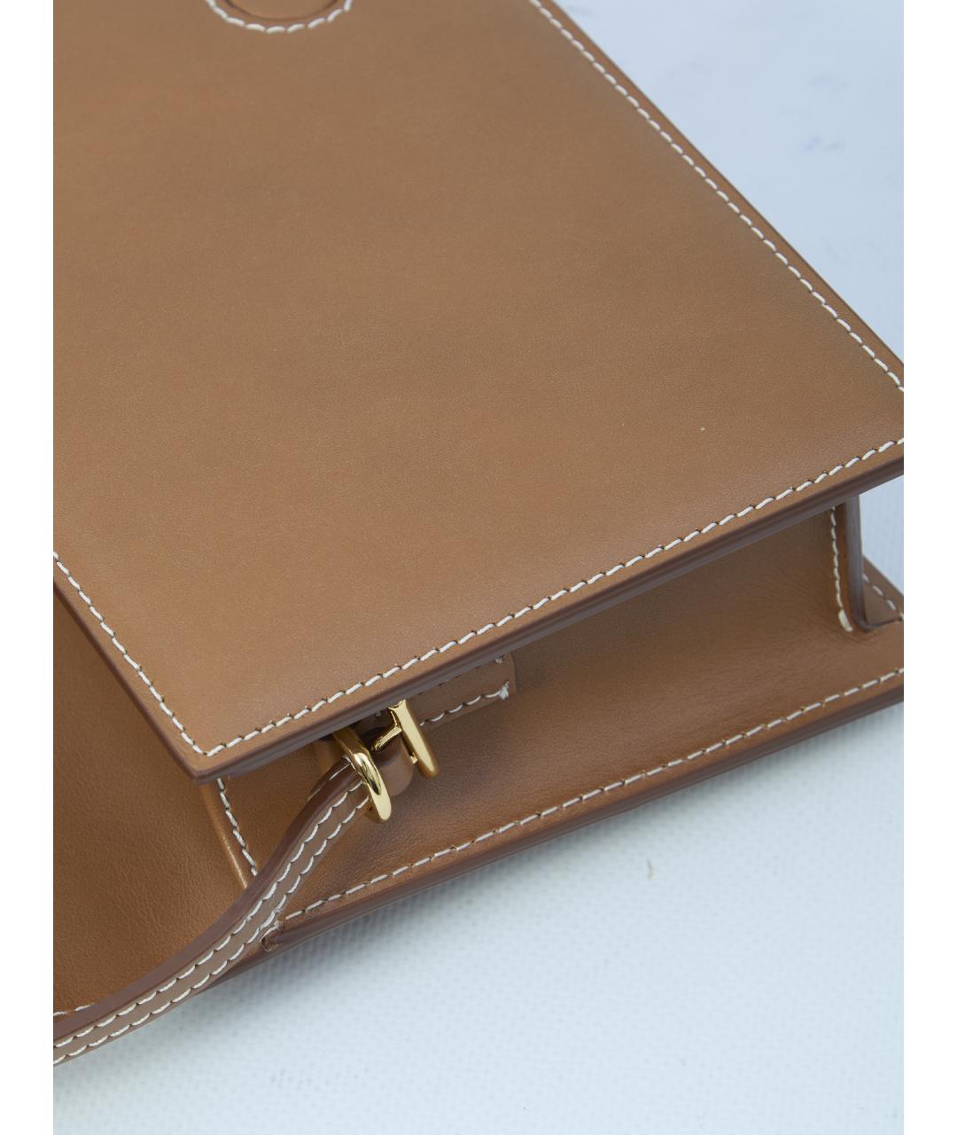 JACQUEMUS Коричневая кожаная сумка через плечо, фото 4