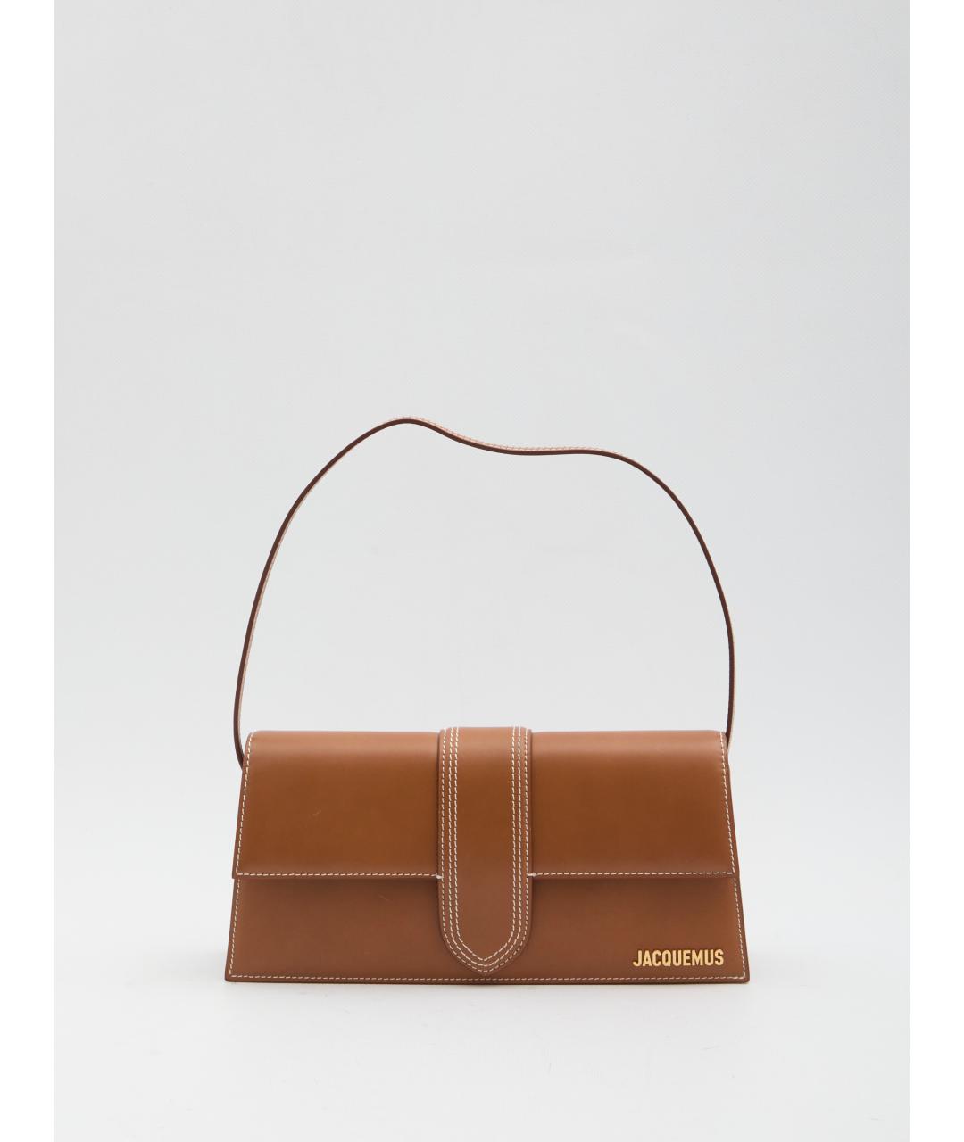 JACQUEMUS Коричневая кожаная сумка через плечо, фото 5
