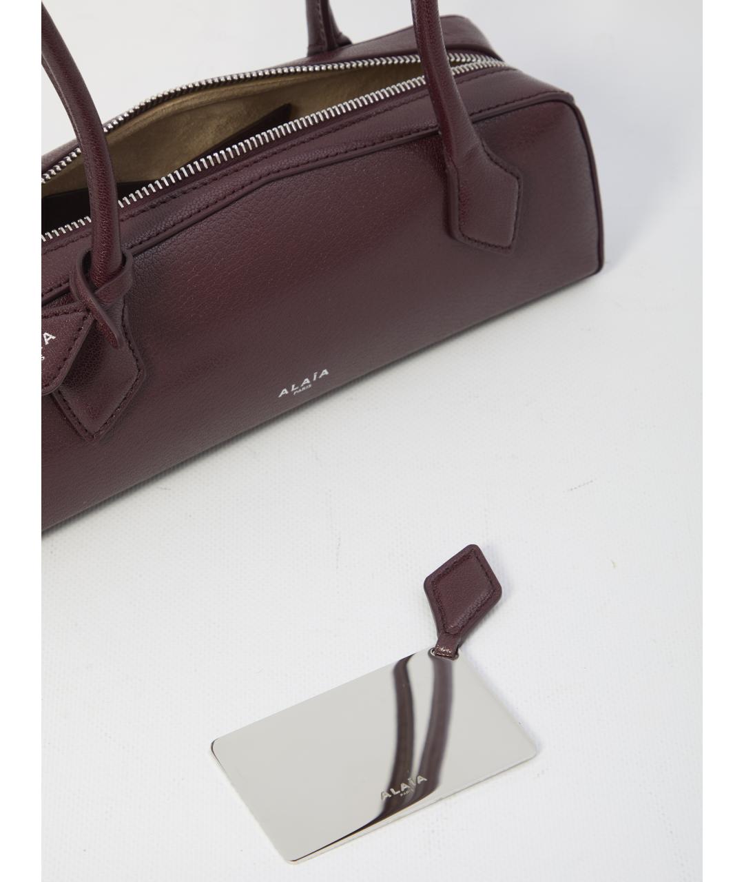 ALAIA Бордовая кожаная сумка через плечо, фото 4