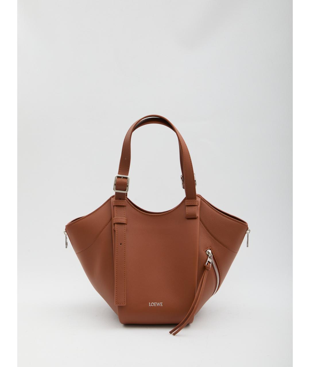 LOEWE Коричневая кожаная сумка тоут, фото 5