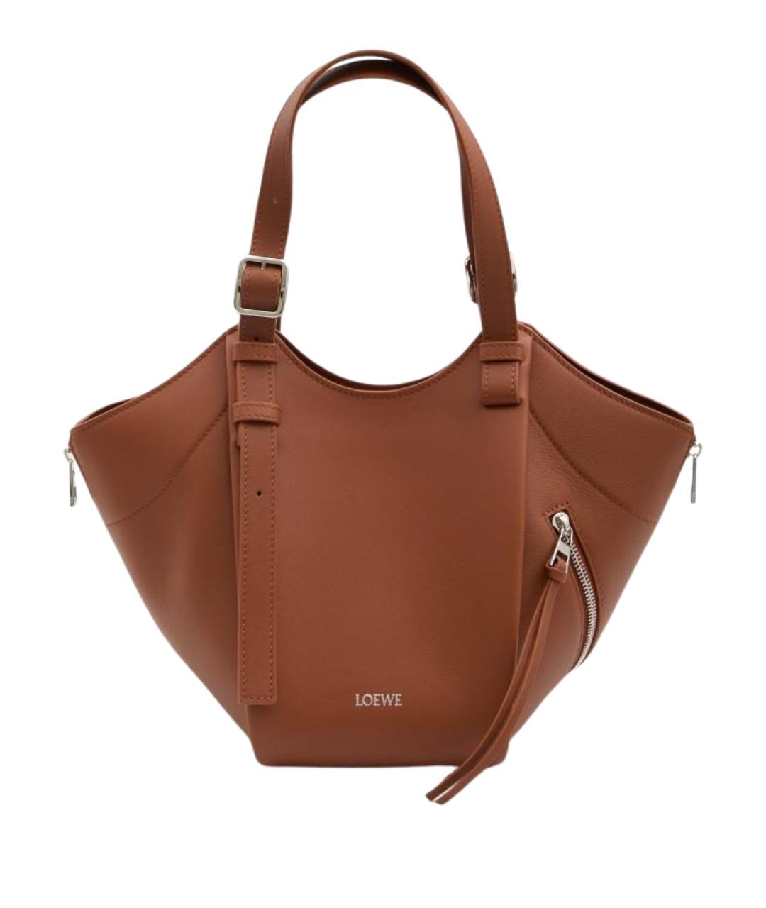 LOEWE Коричневая кожаная сумка тоут, фото 1