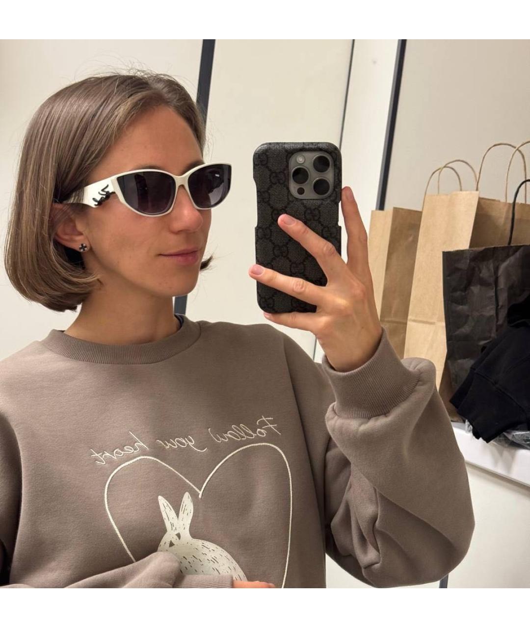 KARL LAGERFELD Белые пластиковые солнцезащитные очки, фото 4