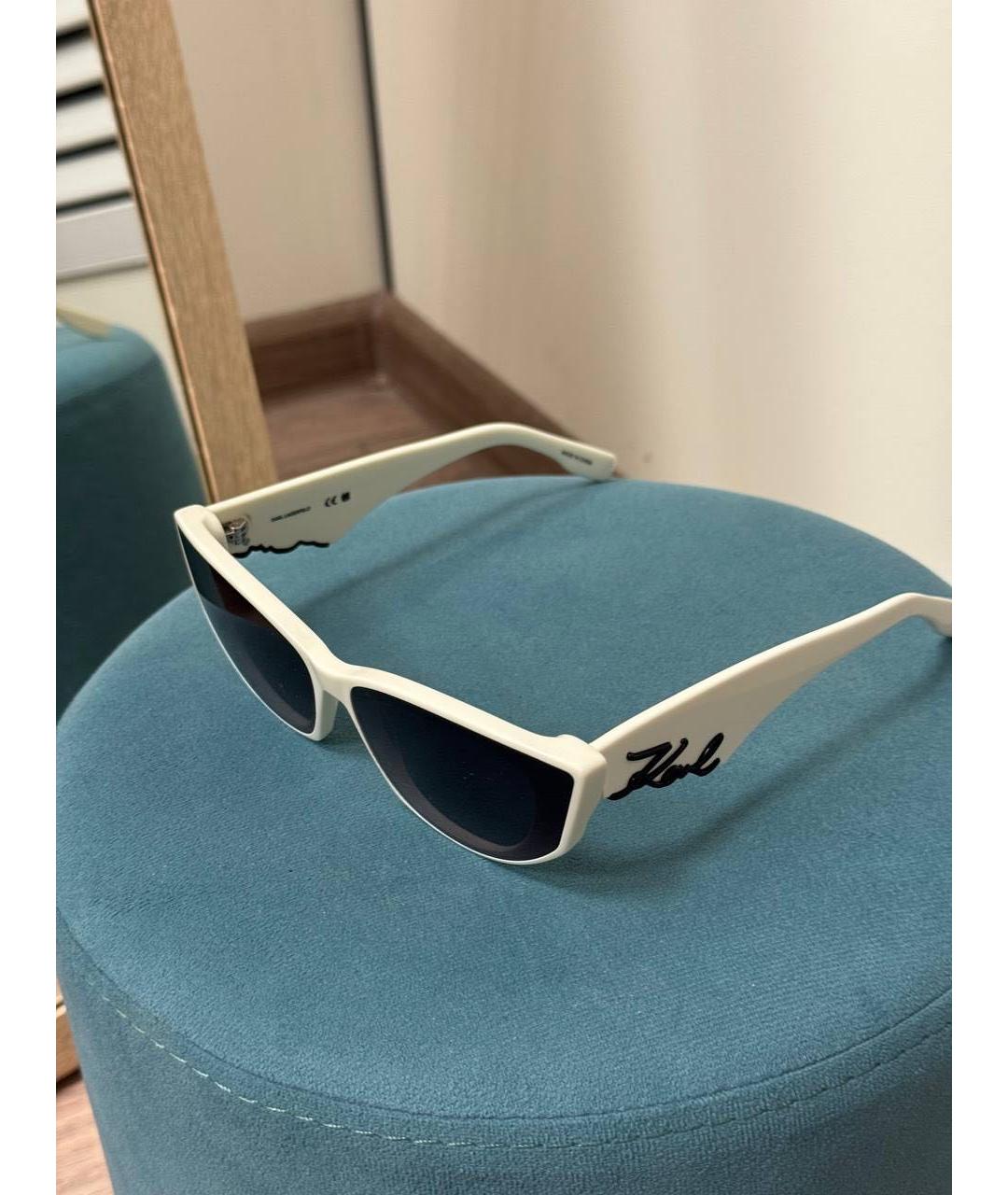 KARL LAGERFELD Белые пластиковые солнцезащитные очки, фото 2