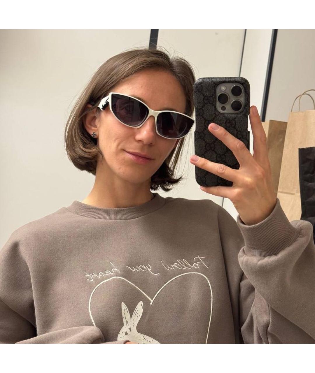 KARL LAGERFELD Белые пластиковые солнцезащитные очки, фото 5