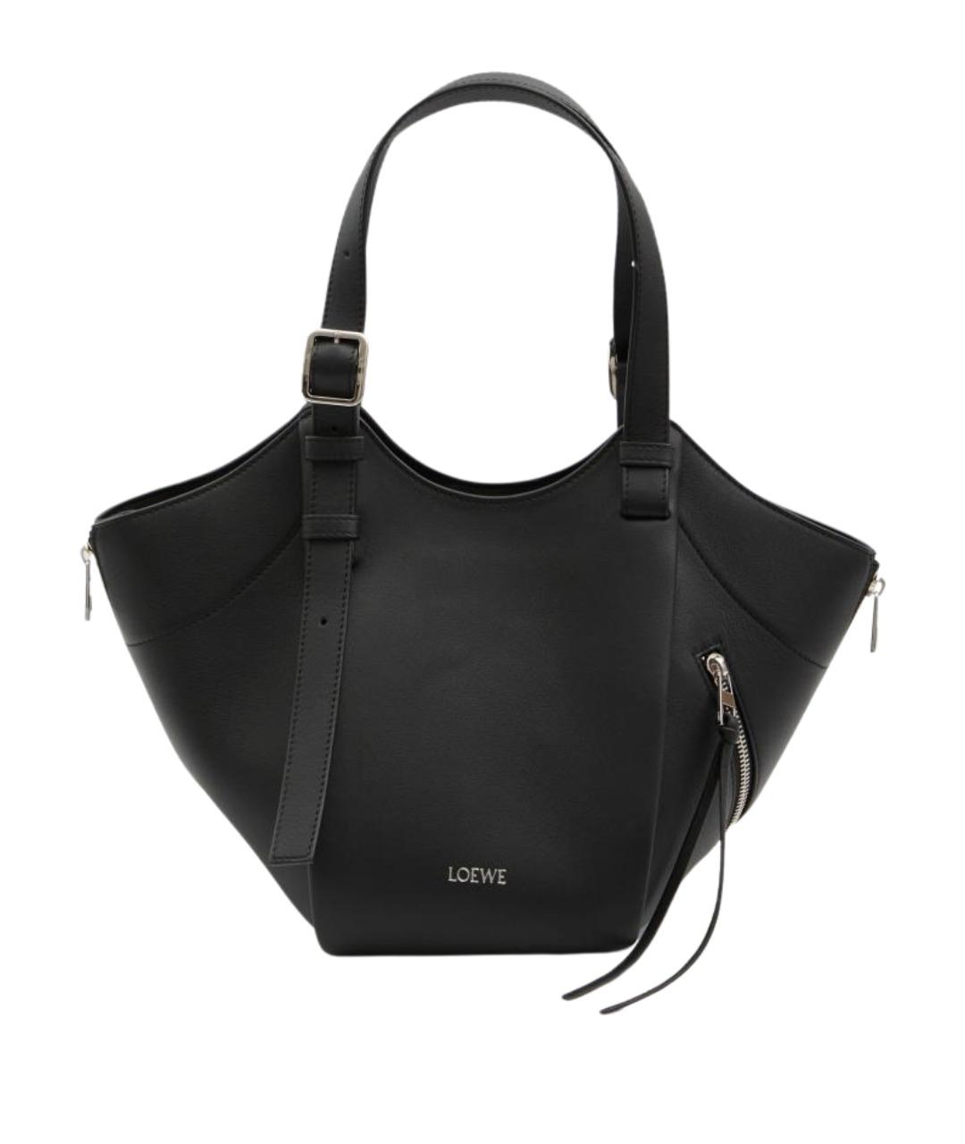 LOEWE Черная кожаная сумка тоут, фото 1