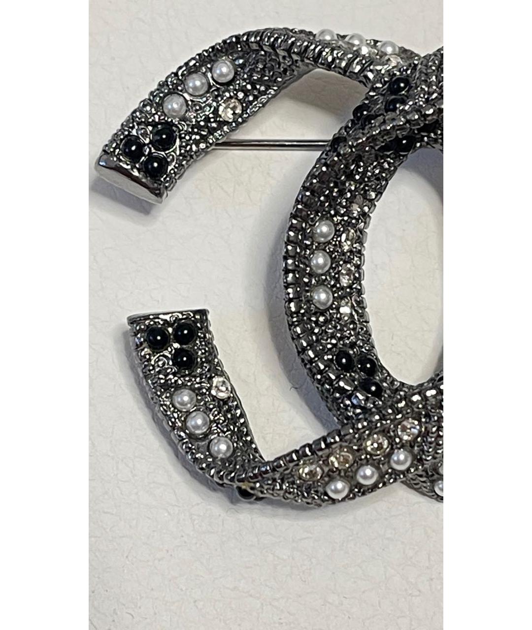 CHANEL Серебряная металлическая булавка / брошь, фото 3