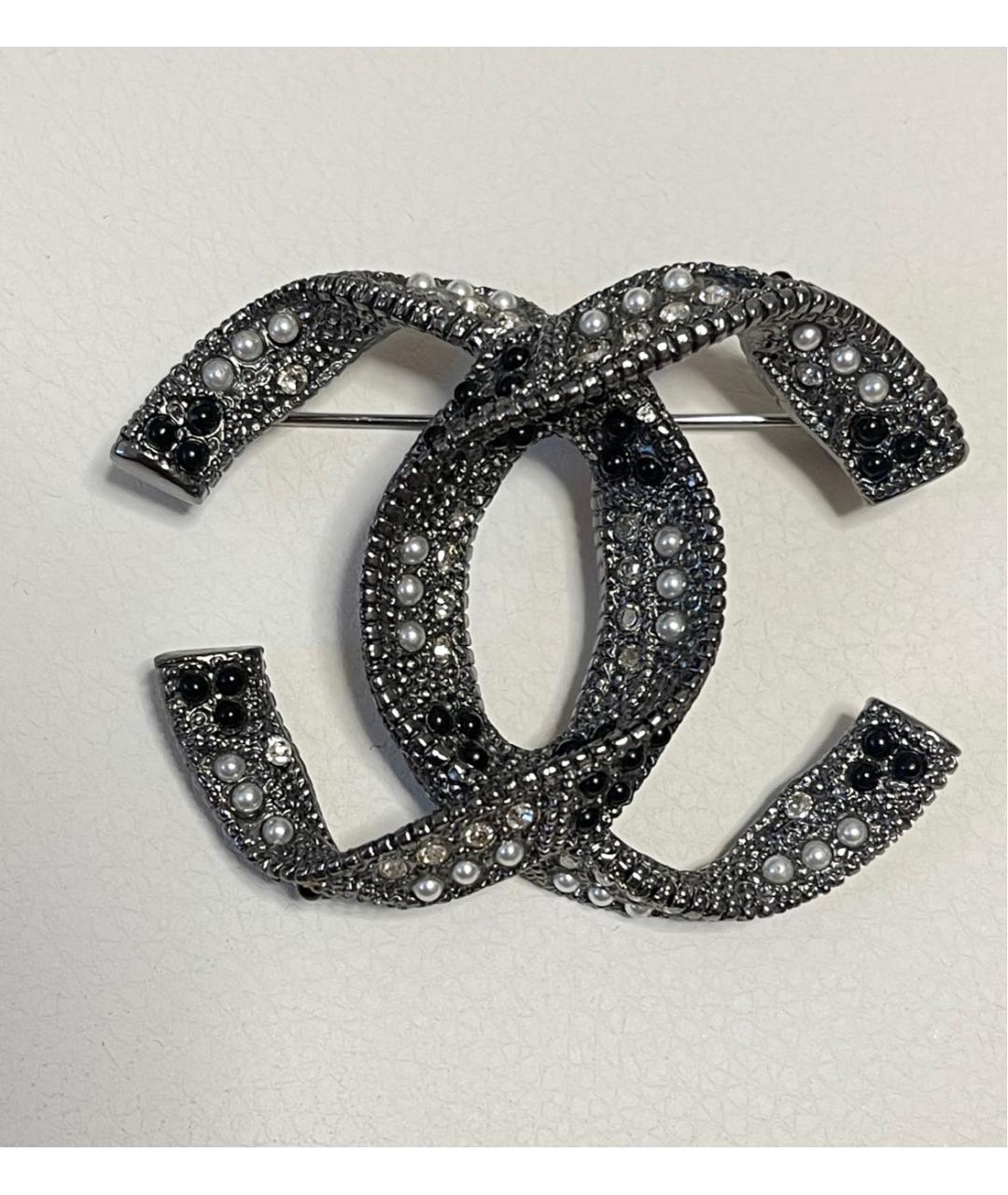 CHANEL Серебряная металлическая булавка / брошь, фото 8
