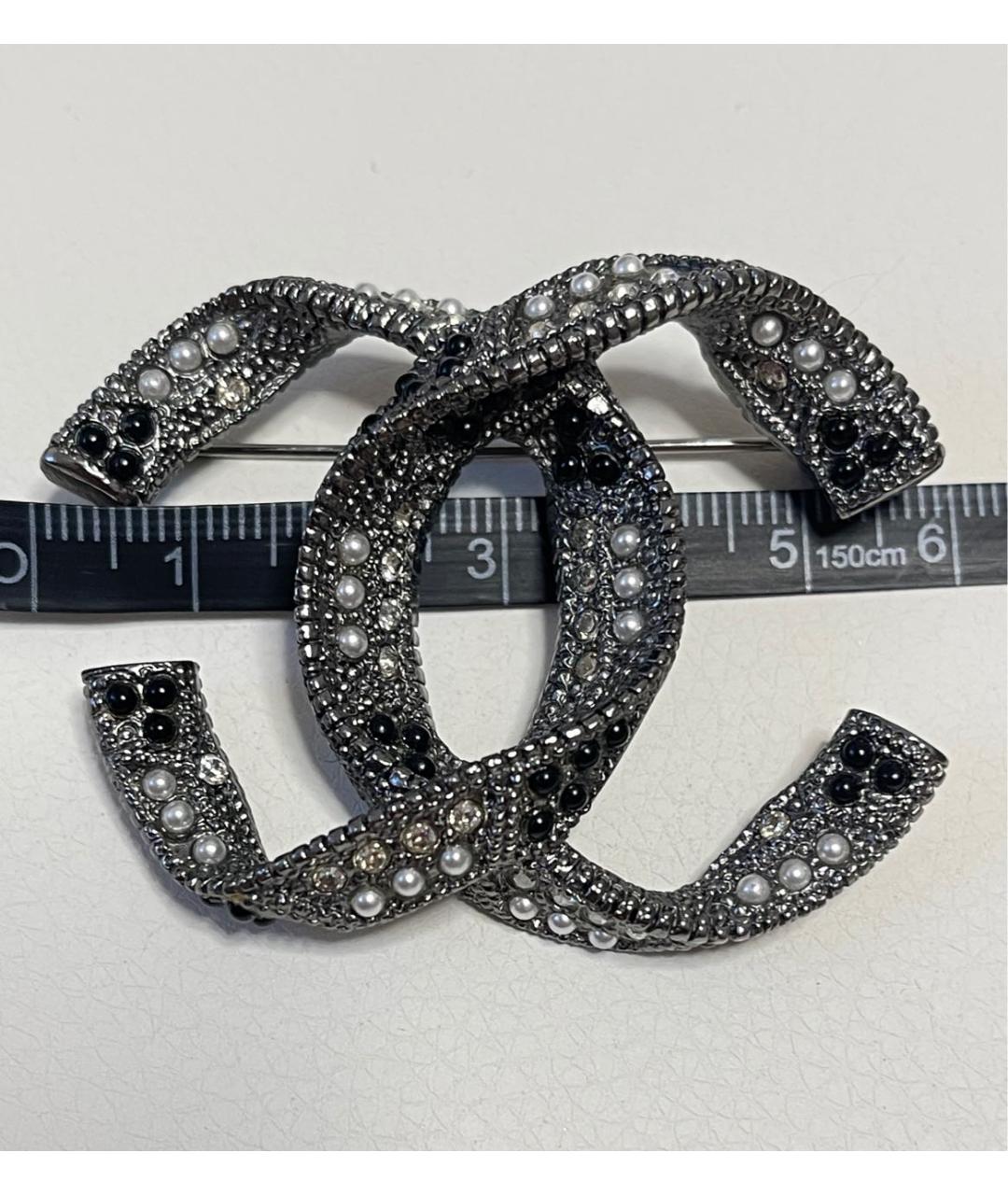 CHANEL Серебряная металлическая булавка / брошь, фото 6