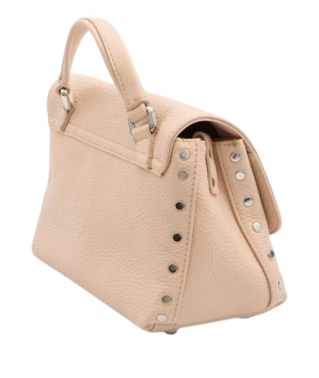 ZANELLATO Розовая кожаная сумка с короткими ручками, фото 2