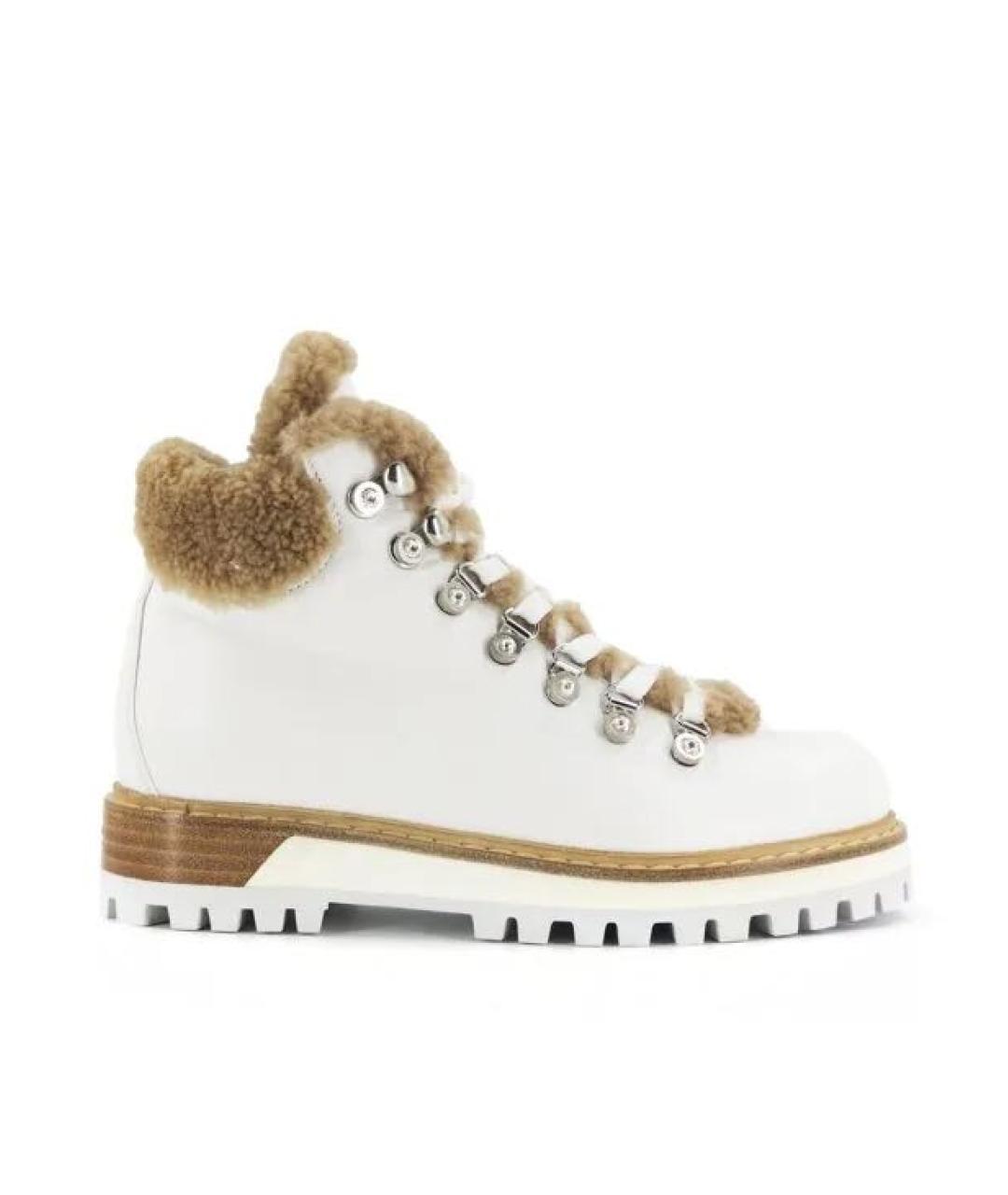 LE SILLA Белые кожаные ботинки, фото 4