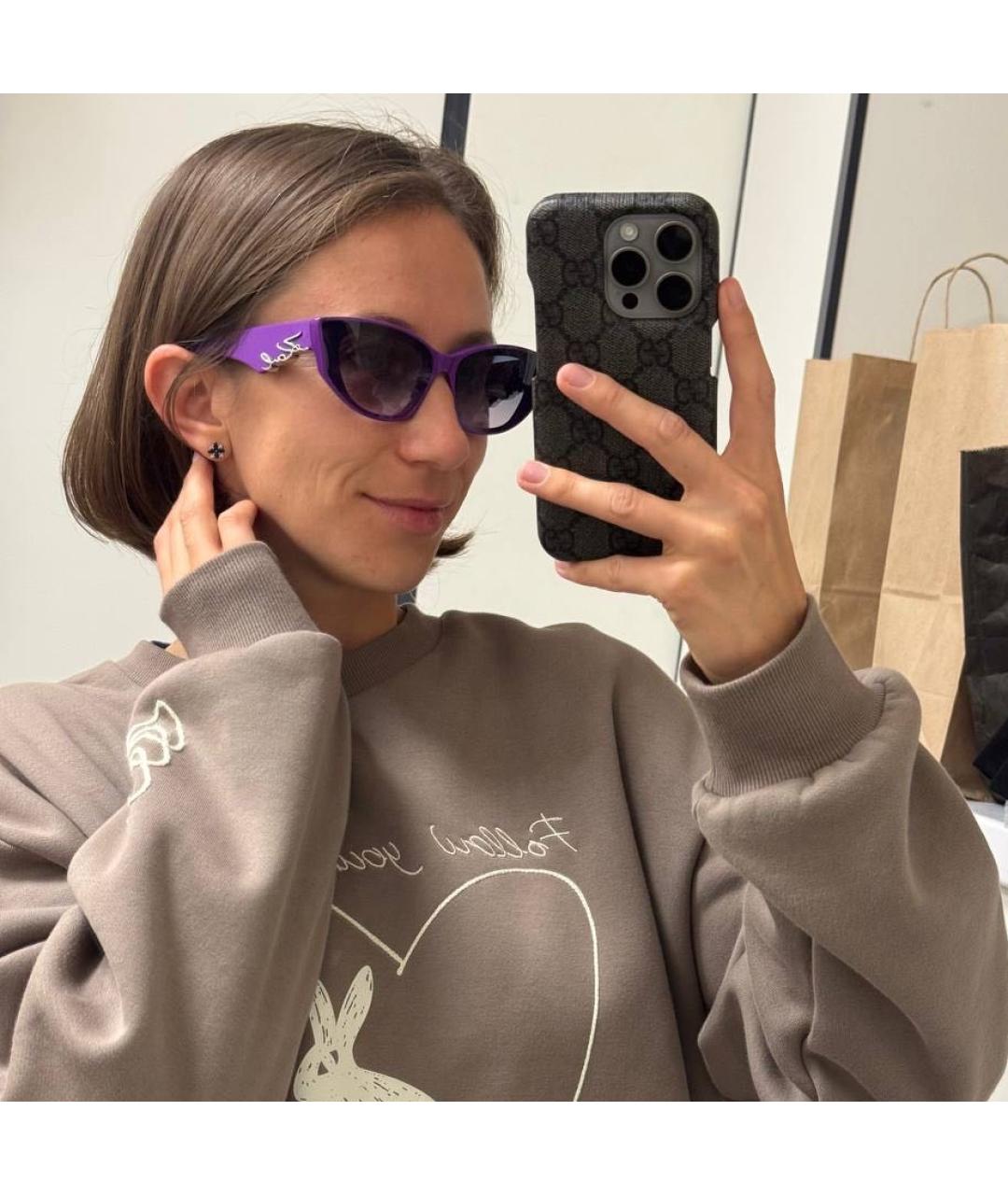 KARL LAGERFELD Фиолетовые пластиковые солнцезащитные очки, фото 7