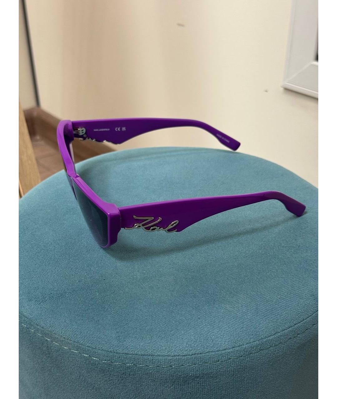 KARL LAGERFELD Фиолетовые пластиковые солнцезащитные очки, фото 3