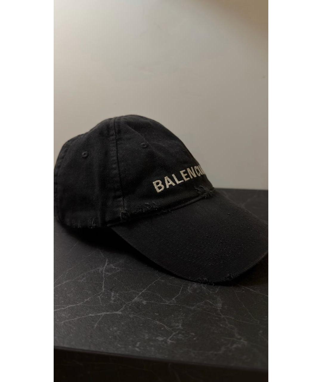 BALENCIAGA Черная хлопковая кепка, фото 3