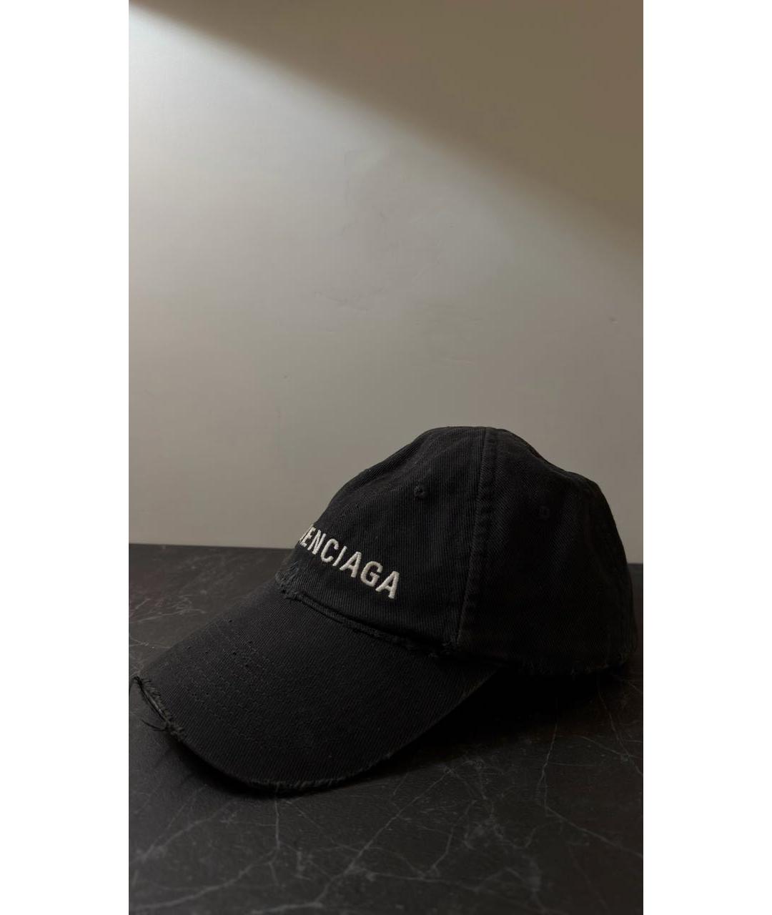 BALENCIAGA Черная хлопковая кепка, фото 2