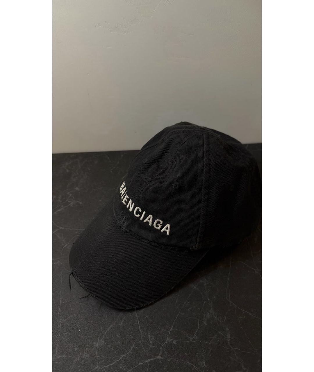 BALENCIAGA Черная хлопковая кепка, фото 4