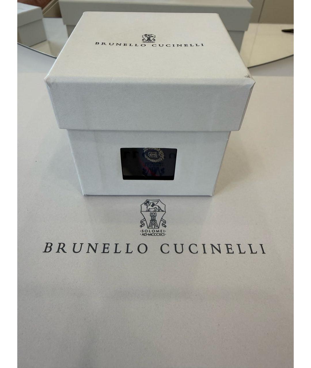 BRUNELLO CUCINELLI Темно-синий шелковый бабочка/галстук, фото 4