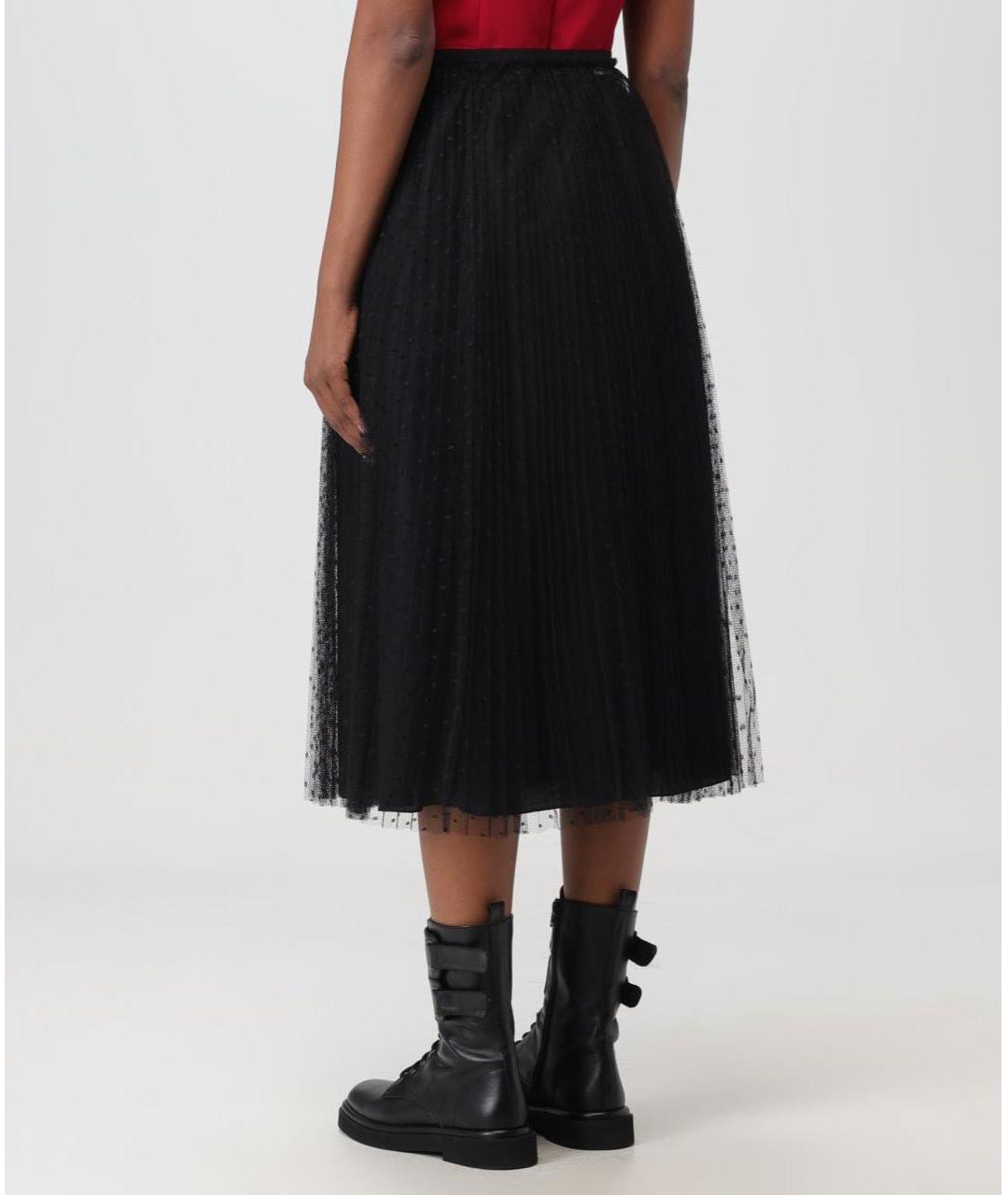 RED VALENTINO Черная полиамидовая юбка миди, фото 3
