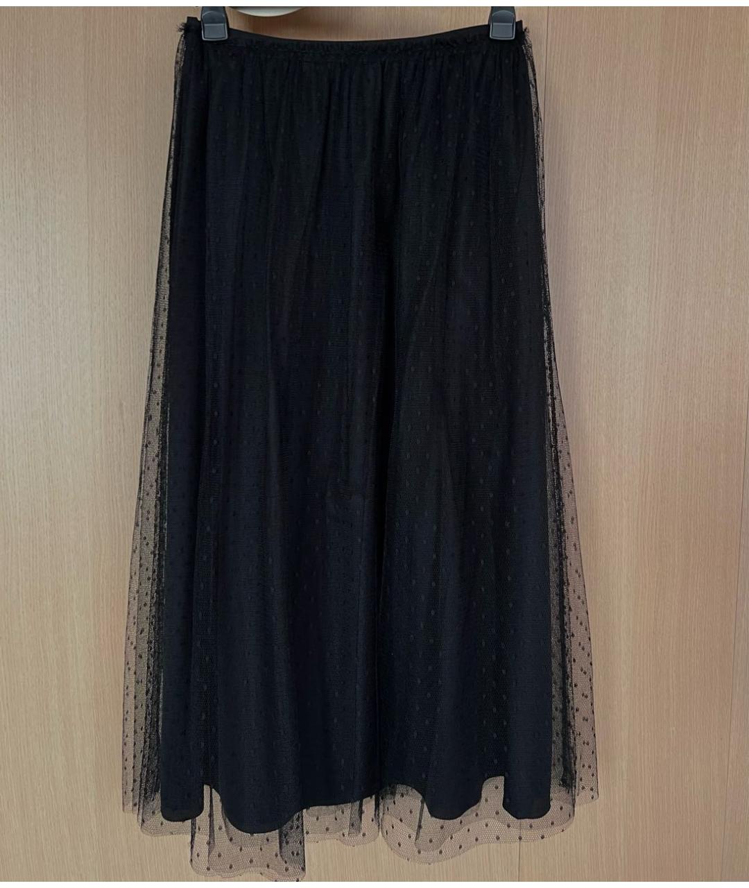 RED VALENTINO Черная полиамидовая юбка миди, фото 4