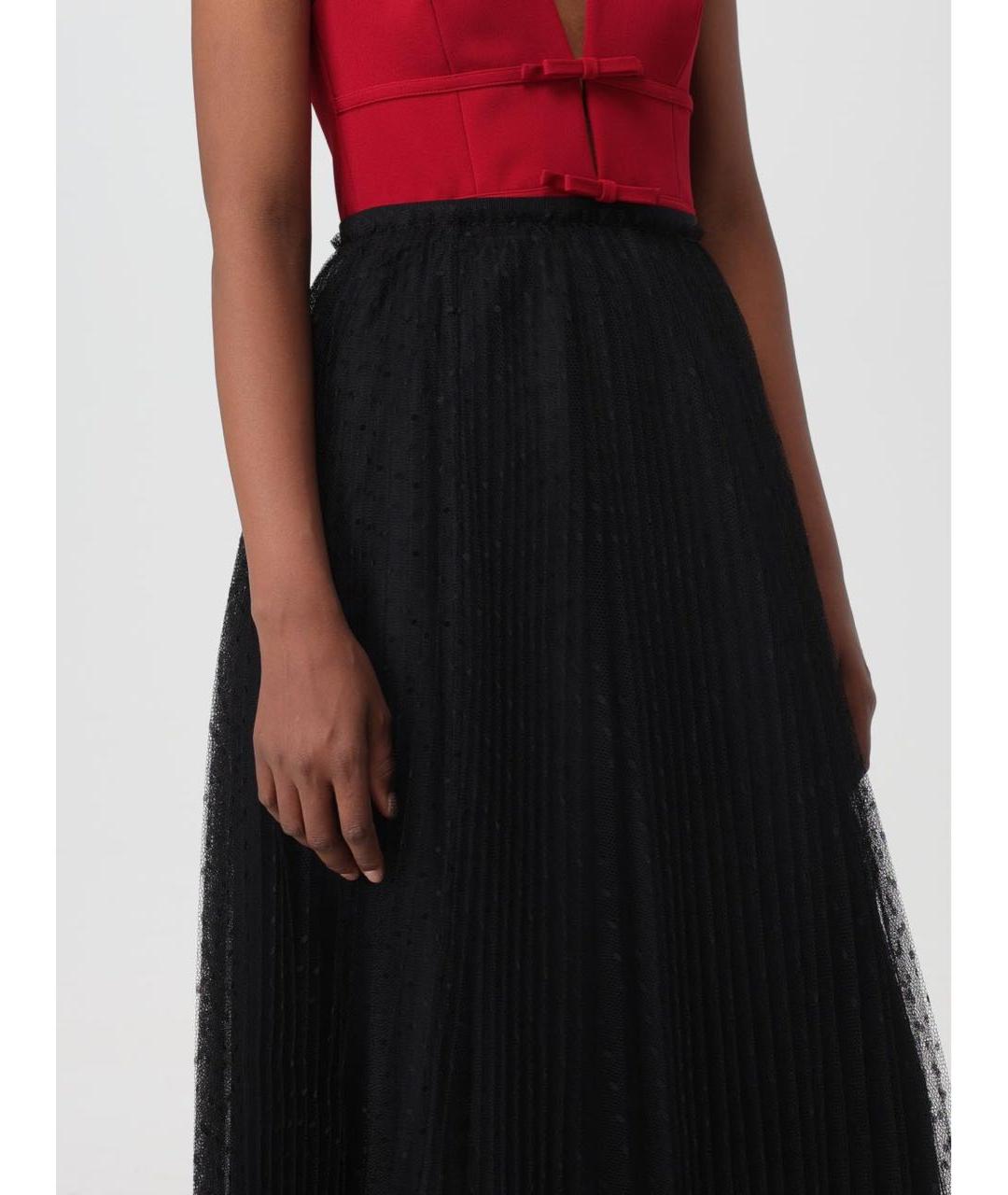 RED VALENTINO Черная полиамидовая юбка миди, фото 2