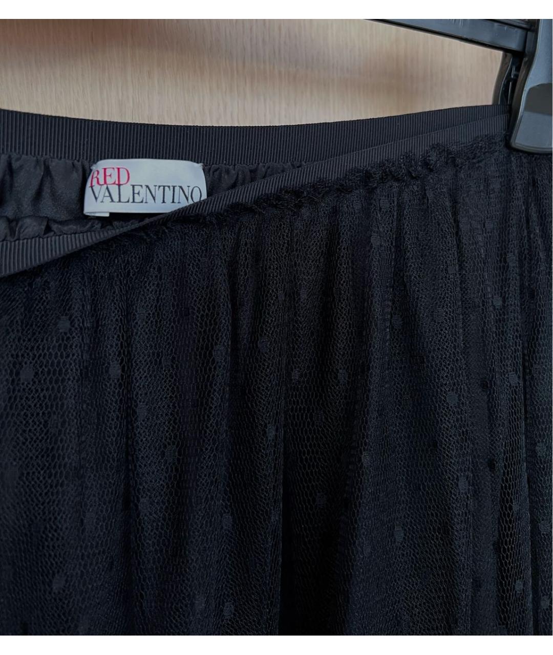 RED VALENTINO Черная полиамидовая юбка миди, фото 7
