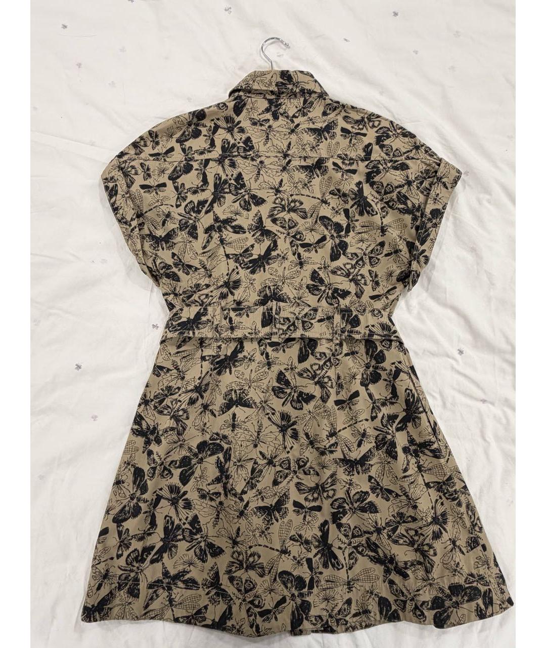 CHRISTIAN DIOR Хаки хлопковое повседневное платье, фото 2