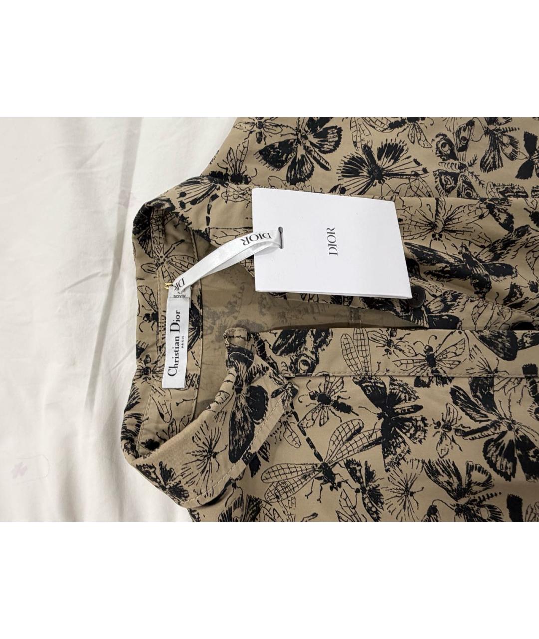 CHRISTIAN DIOR Хаки хлопковое повседневное платье, фото 3
