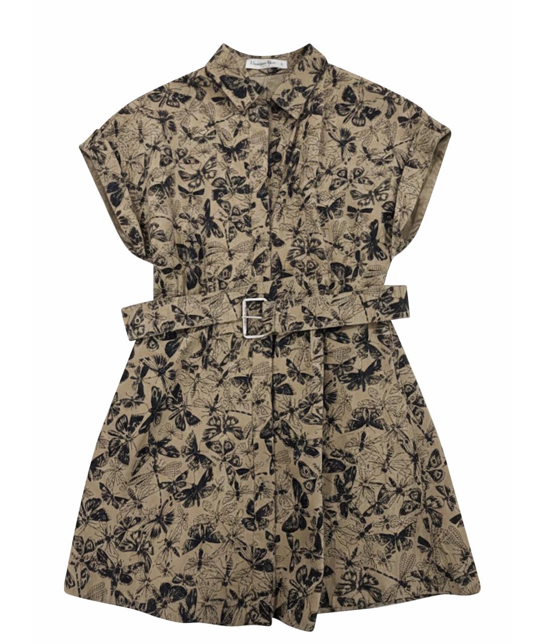 CHRISTIAN DIOR Хаки хлопковое повседневное платье, фото 1