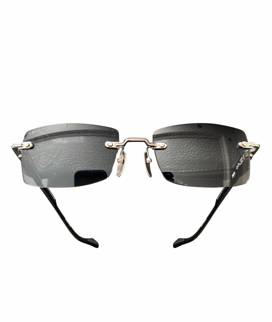 CHROME HEARTS Черные металлические солнцезащитные очки, фото 1