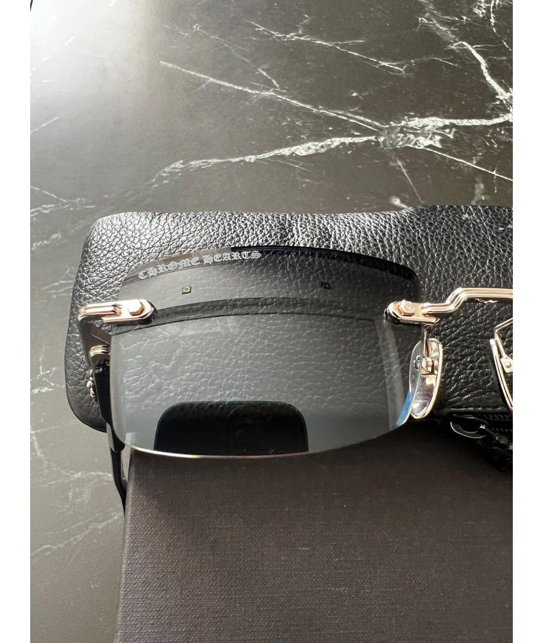 CHROME HEARTS Черные металлические солнцезащитные очки, фото 3