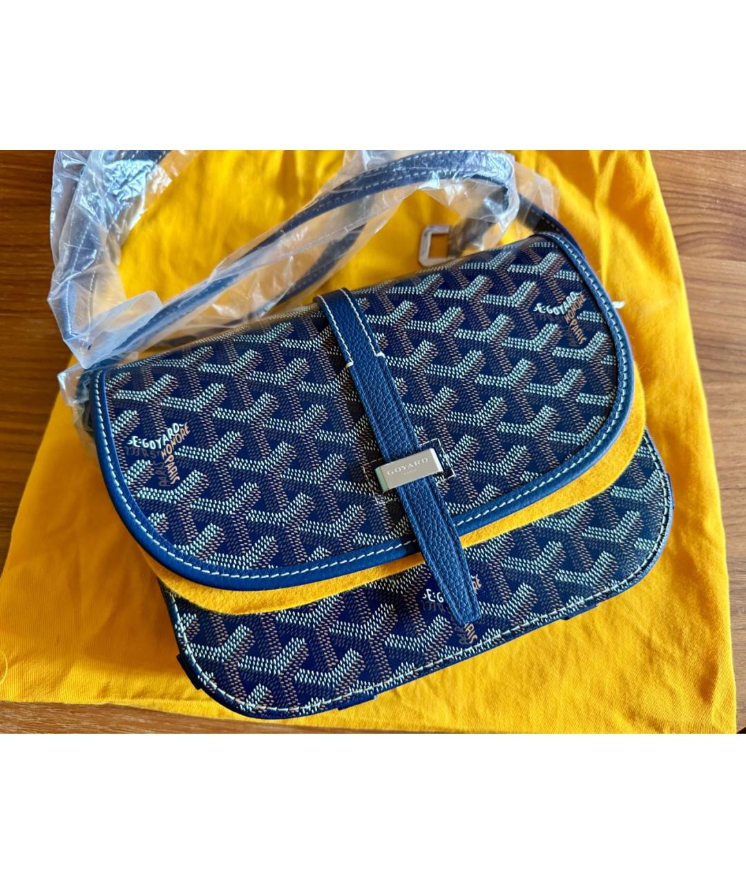 GOYARD Синяя кожаная сумка через плечо, фото 7