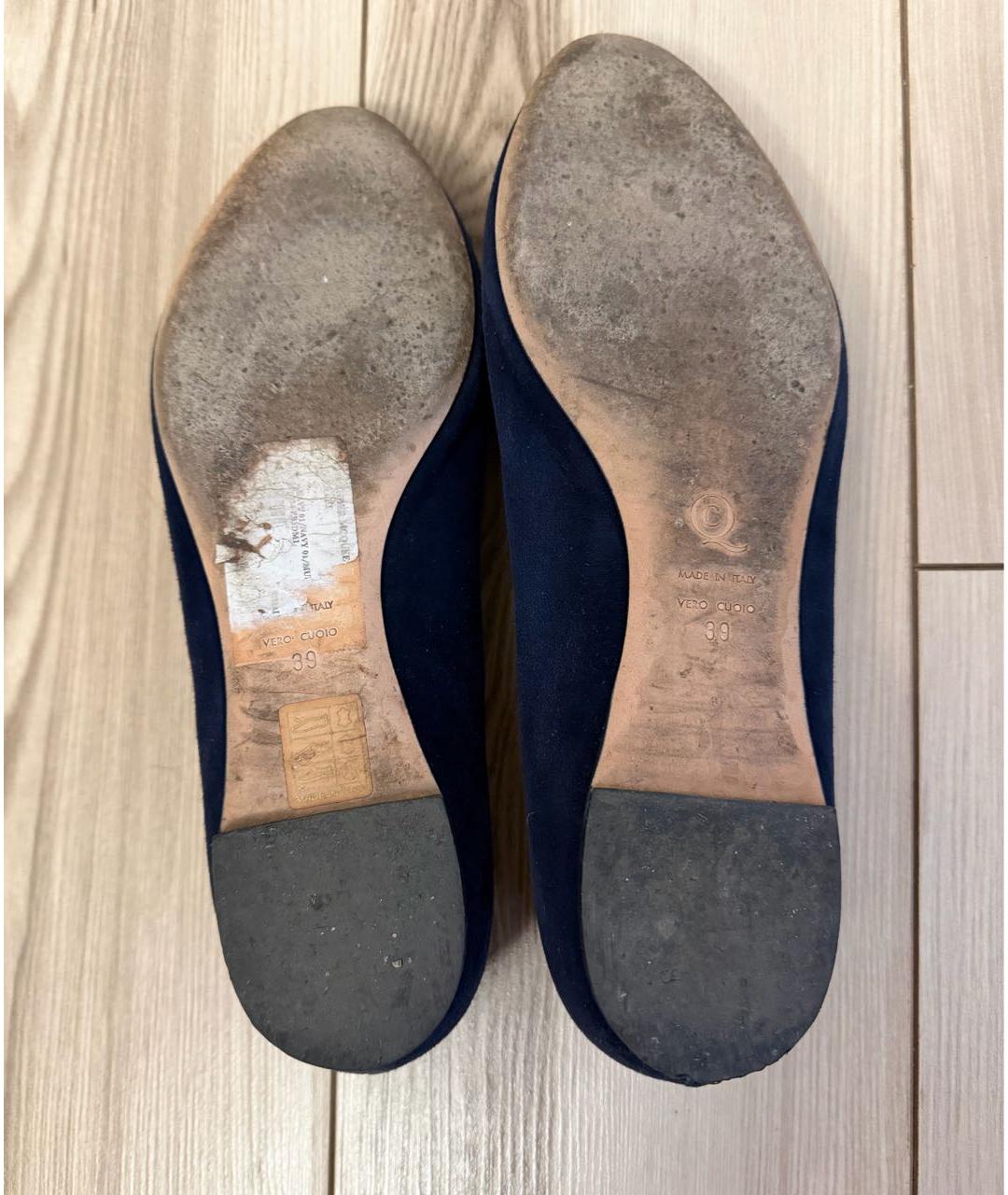 ALEXANDER MCQUEEN Синие замшевые лоферы, фото 7