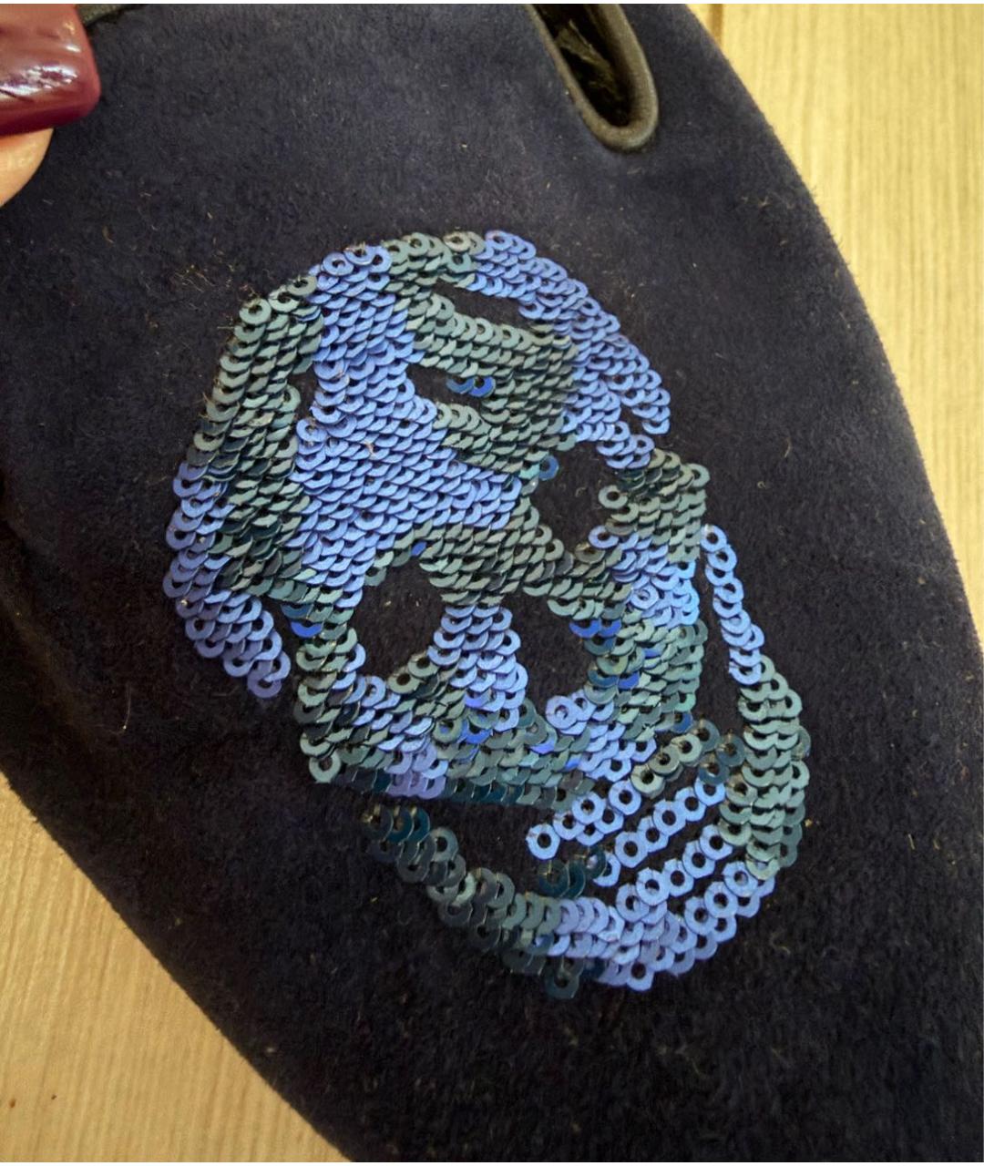 ALEXANDER MCQUEEN Синие замшевые лоферы, фото 6