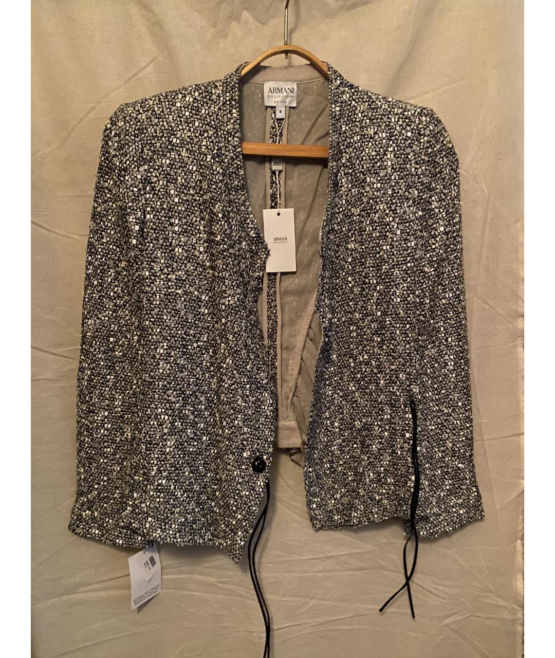 ARMANI COLLEZIONI Серый полиамидовый жакет/пиджак, фото 4