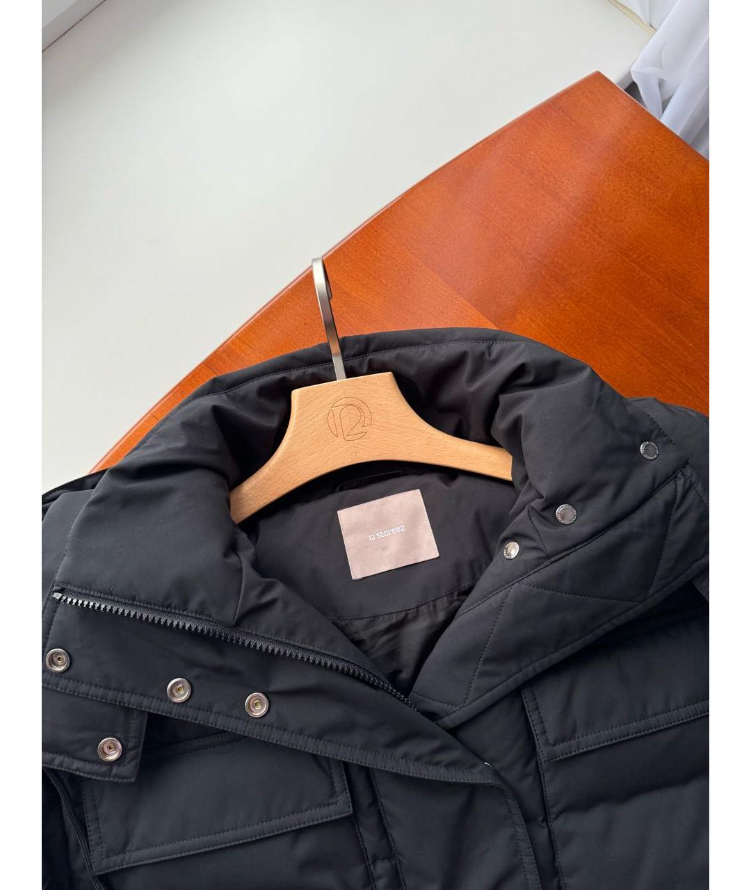 12 STOREEZ Черный полиэстеровый пуховик, фото 3