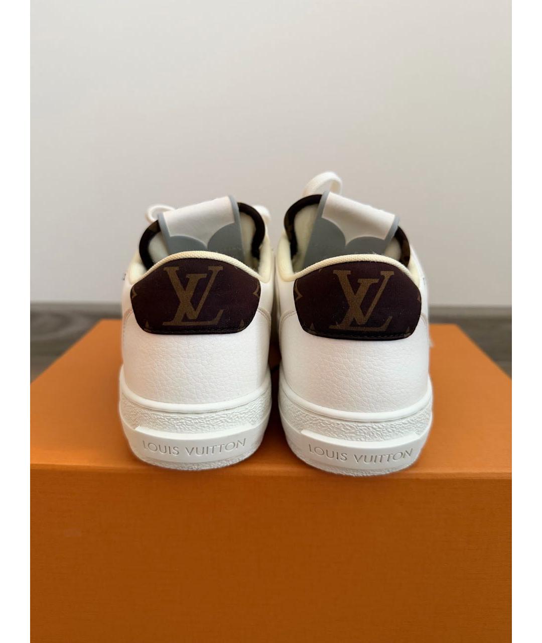 LOUIS VUITTON Белые кожаные кеды, фото 4