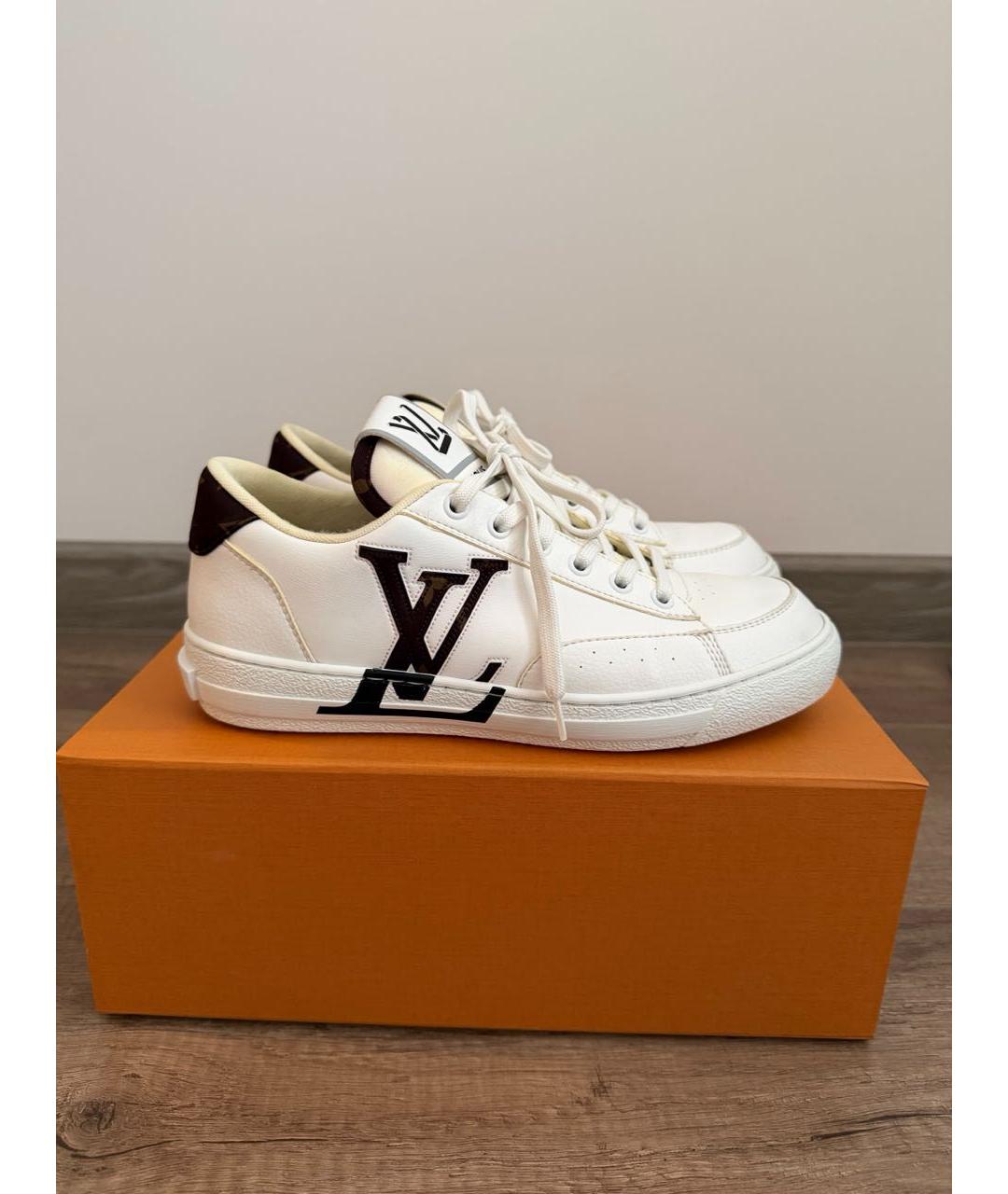 LOUIS VUITTON Белые кожаные кеды, фото 9