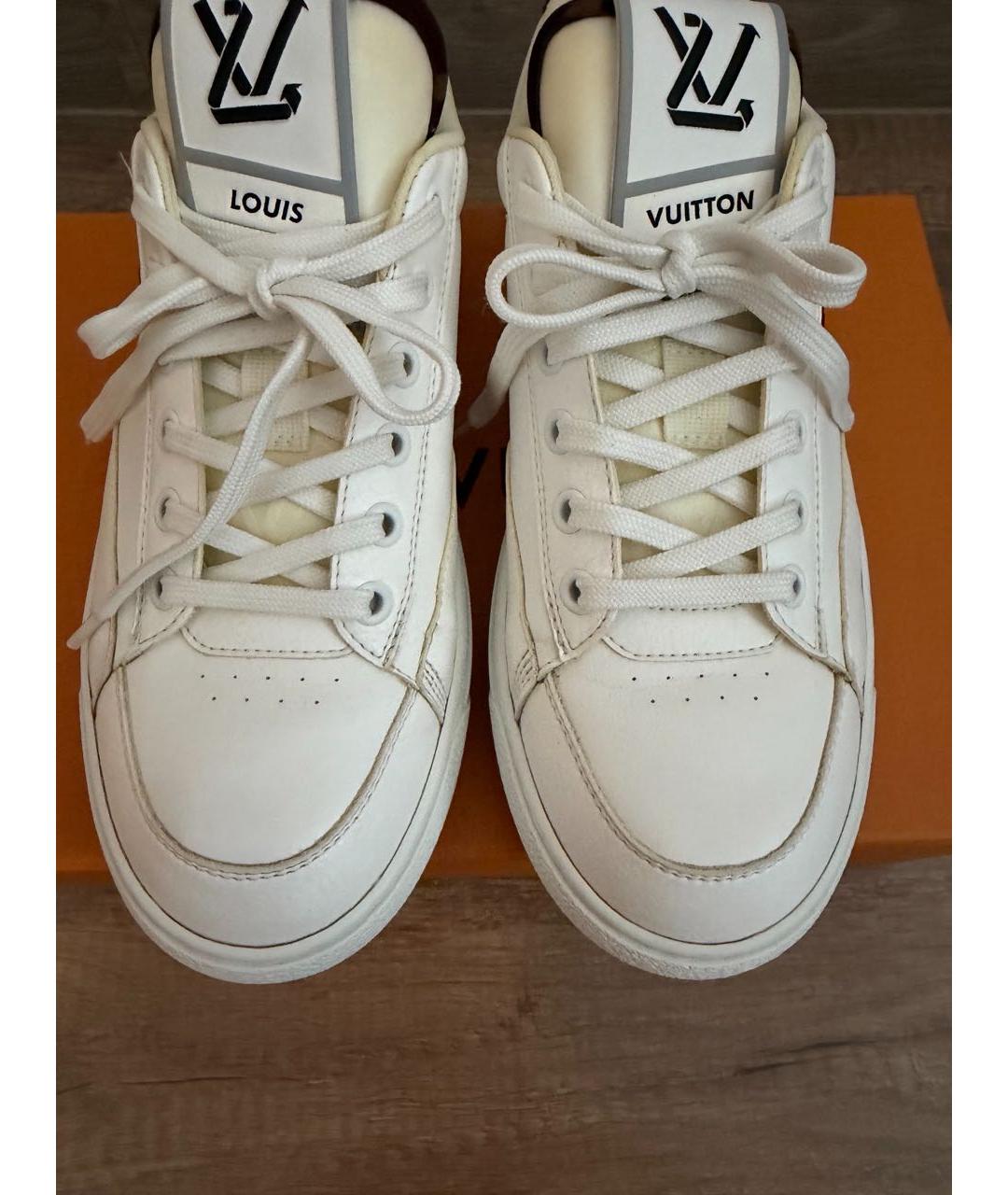 LOUIS VUITTON Белые кожаные кеды, фото 2