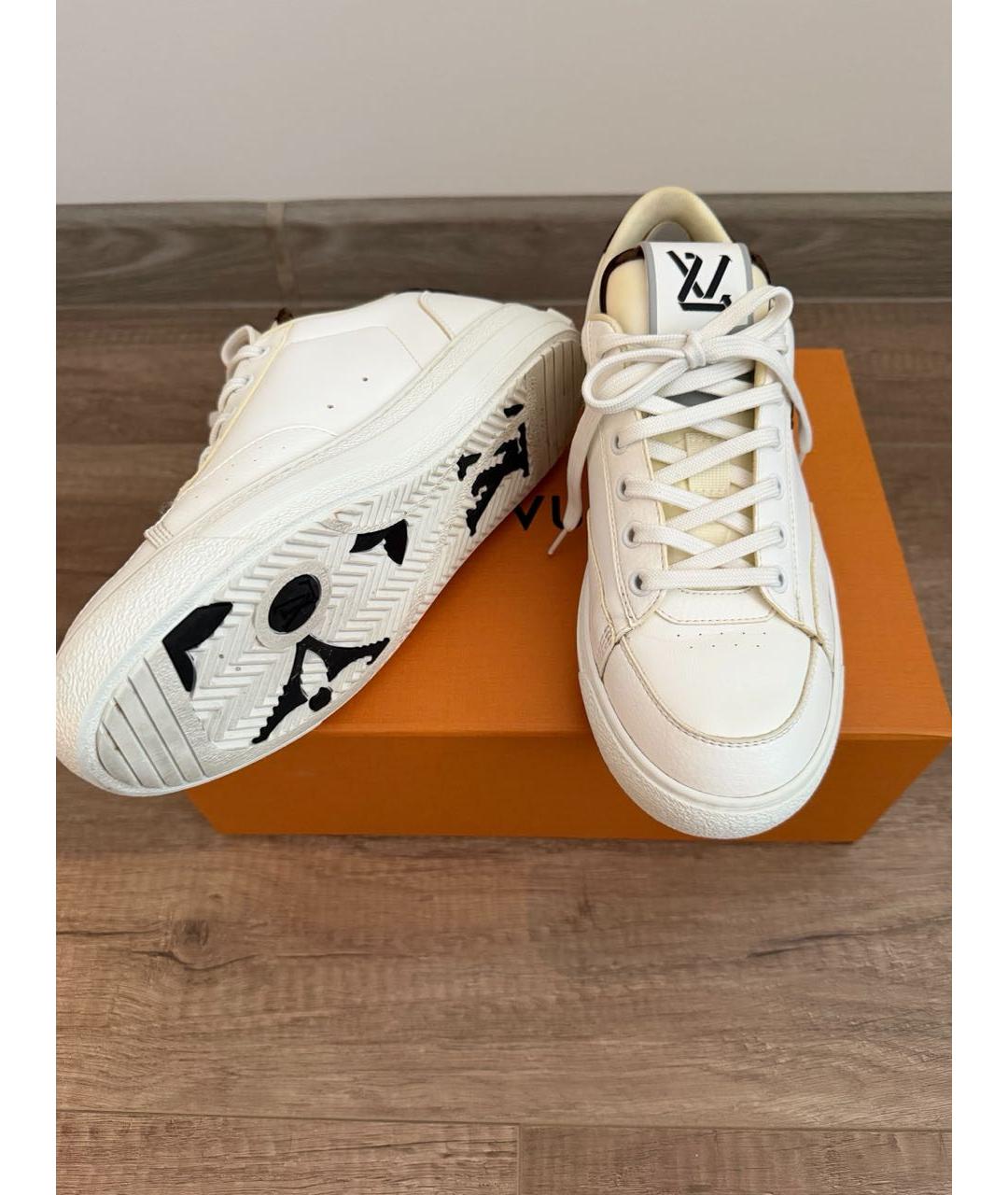 LOUIS VUITTON Белые кожаные кеды, фото 5