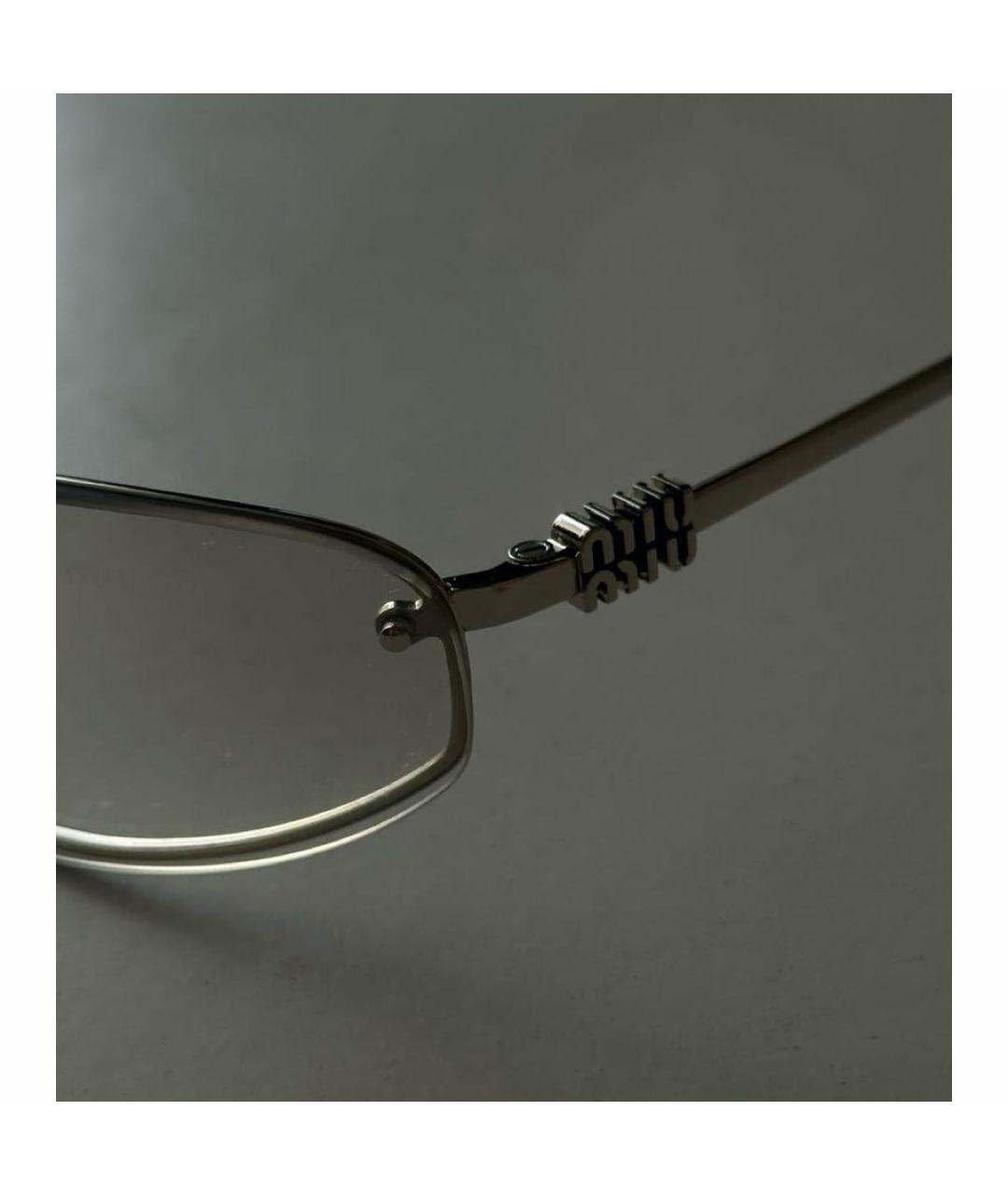 MIU MIU Серебряные металлические солнцезащитные очки, фото 8