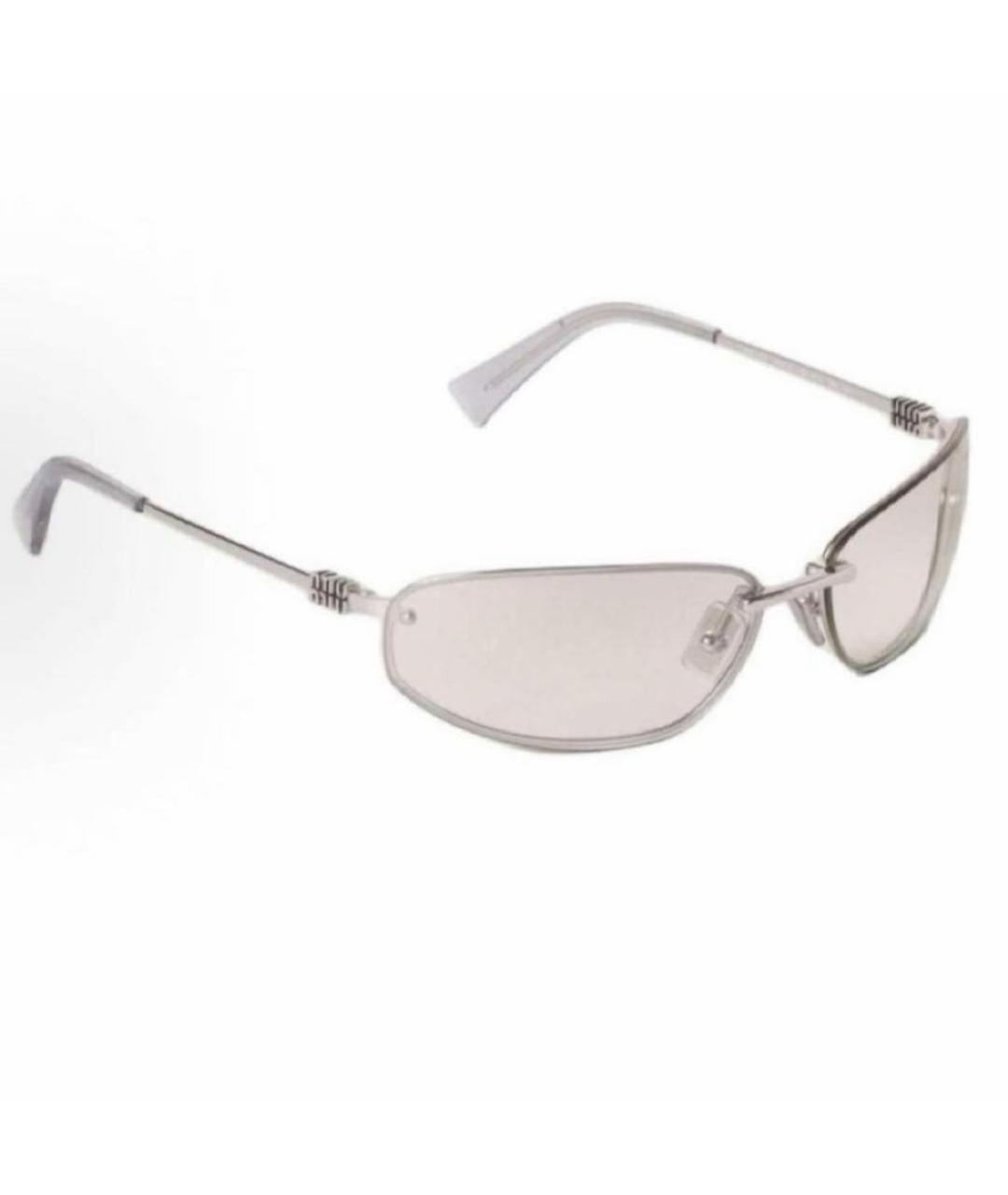 MIU MIU Серебряные металлические солнцезащитные очки, фото 2