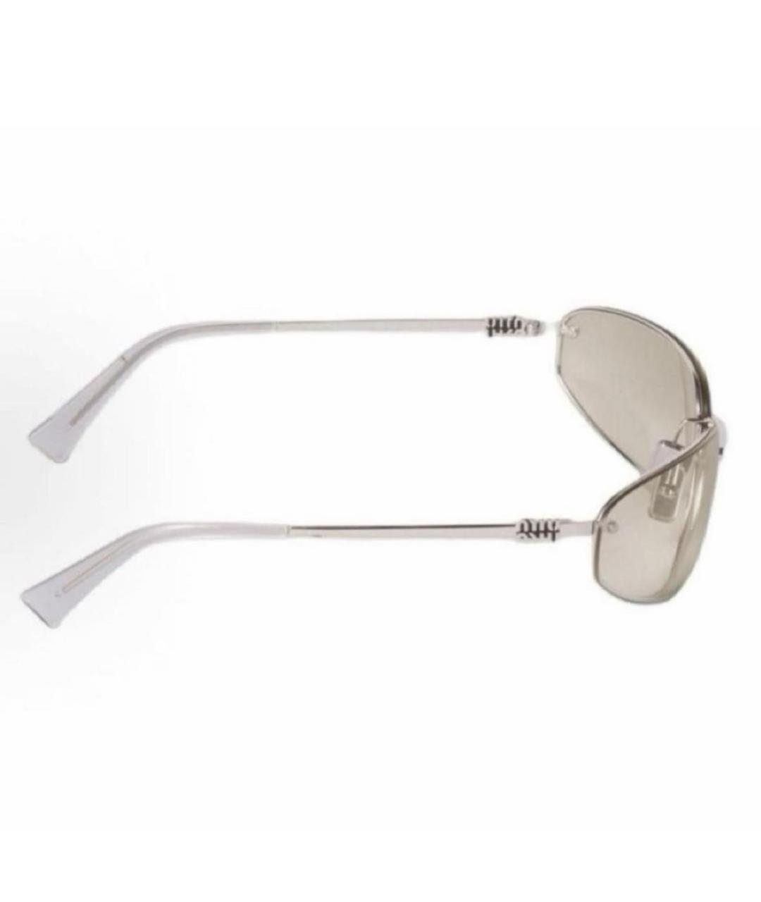 MIU MIU Серебряные металлические солнцезащитные очки, фото 3