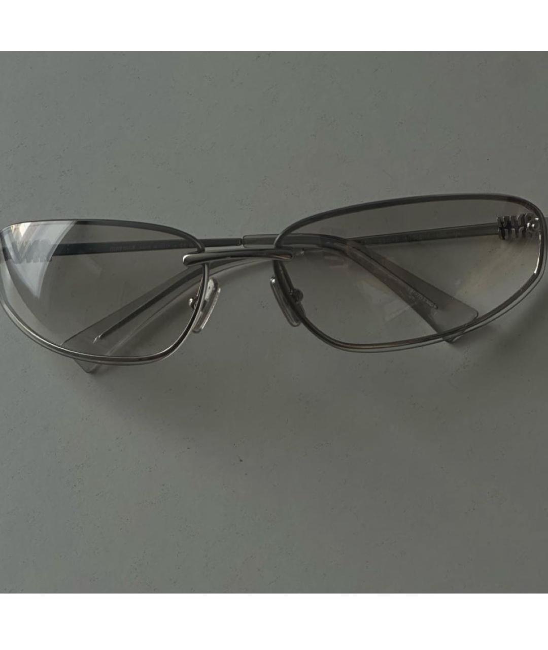 MIU MIU Серебряные металлические солнцезащитные очки, фото 6