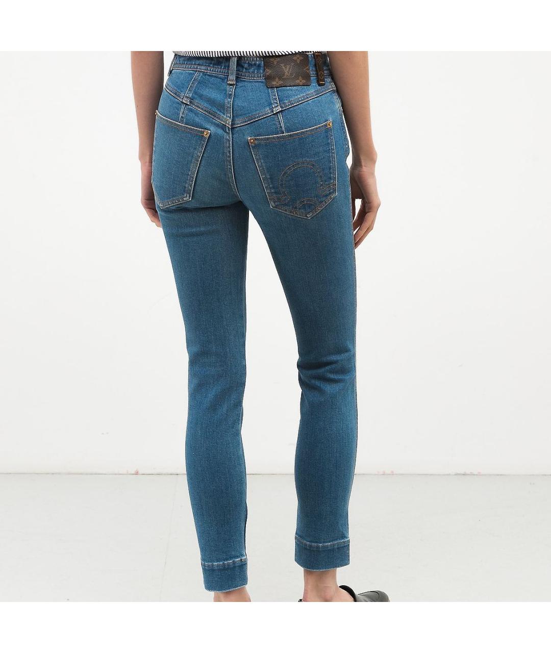 LOUIS VUITTON Синие хлопковые джинсы слим, фото 3